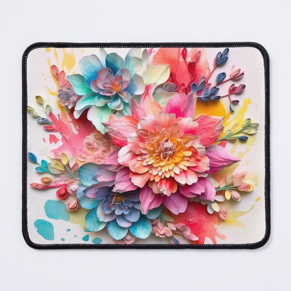 Item preview, Bright colorful 3d Watercolor flowers designed and sold by Inktown.