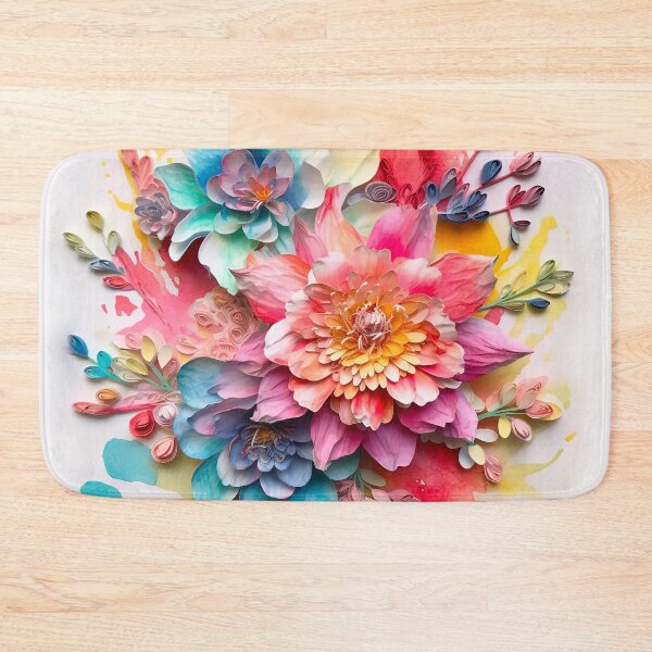 Item preview, Bright colorful 3d Watercolor flowers designed and sold by Inktown.