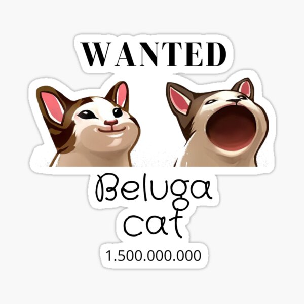 Beluga Cat Sticker for Sale by LUCKY DESIGNER