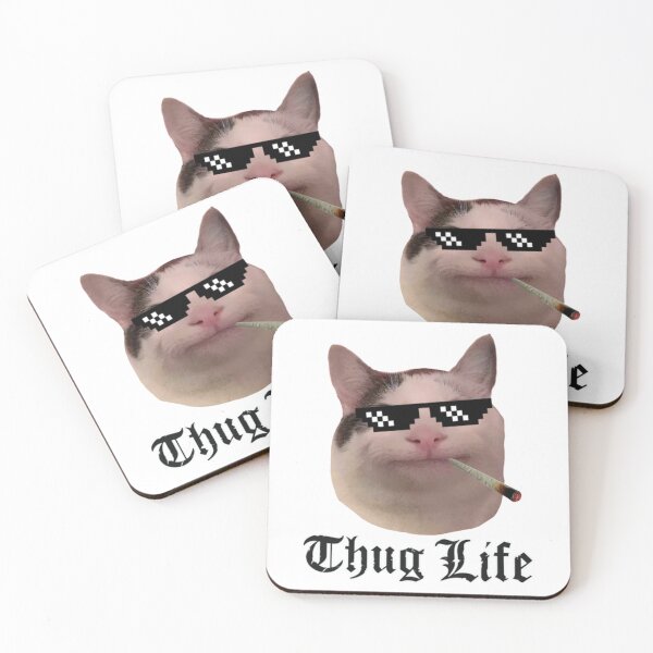 Item preview, thug life Smiling Cat Beluga discord       designed and sold by InkKatKrafts.