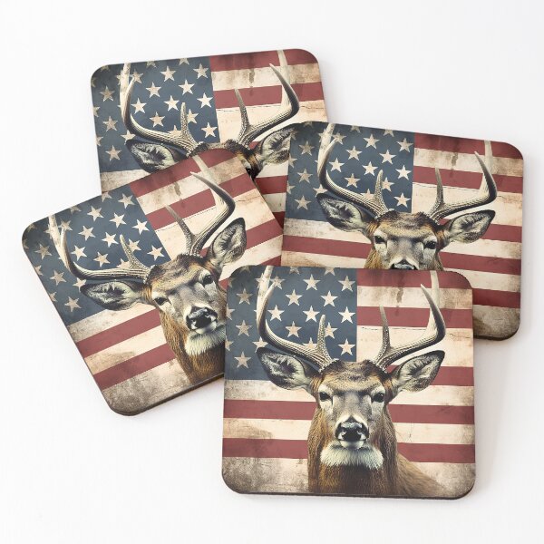 Item preview, Rustic American flag and deer  designed and sold by Inktown.