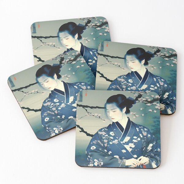 Item preview, Vintage Aesthetic Japanese Geisha Girl Illustration Art designed and sold by Ima-Shel-Mae.