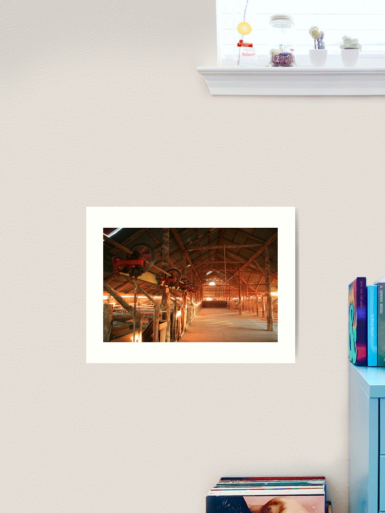 Thumbnail 1 of 3, Art Print, Dawn penetrates a Shearing Shed, Mungo National Park, Australia designed and sold by Michael Boniwell.