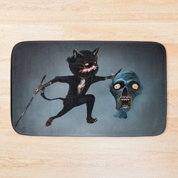 Item preview, Zombie killing ninja cat designed and sold by Glenbobagins.