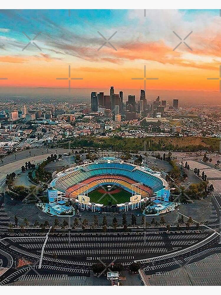 Dodger Stadium Canvas, LA Skyline Printed on Canvas, Los Angeles