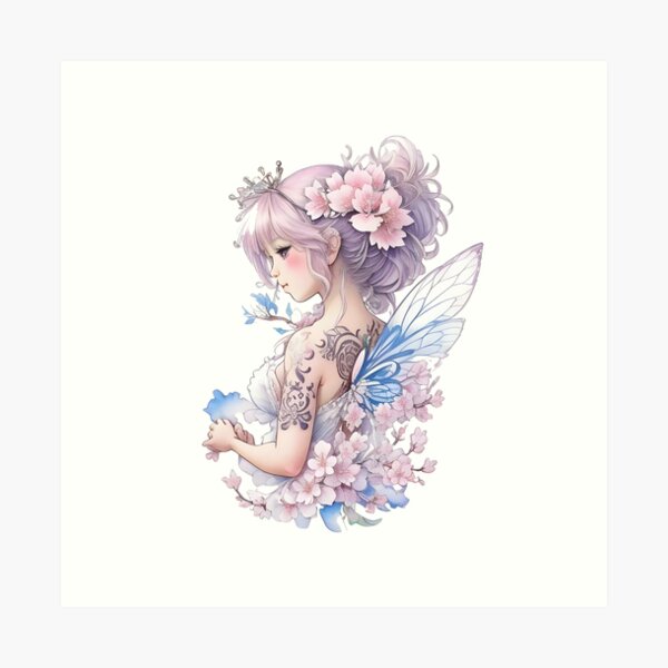 Cute Japanese Anime Girl in Magic World: Enchanting Beauty with Majestic  Powers in Captivating Fantasy Art | Sticker
