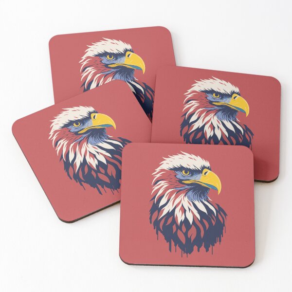 Item preview,  portrait of an eagle against the background of the flag designed and sold by jkrphoto.