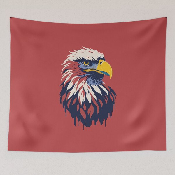 Item preview,  portrait of an eagle against the background of the flag designed and sold by jkrphoto.