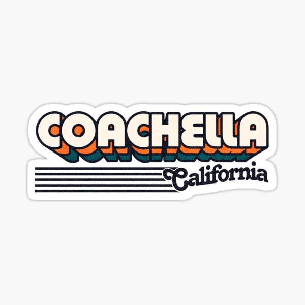 Coachella, California | Retro Stripes Sticker