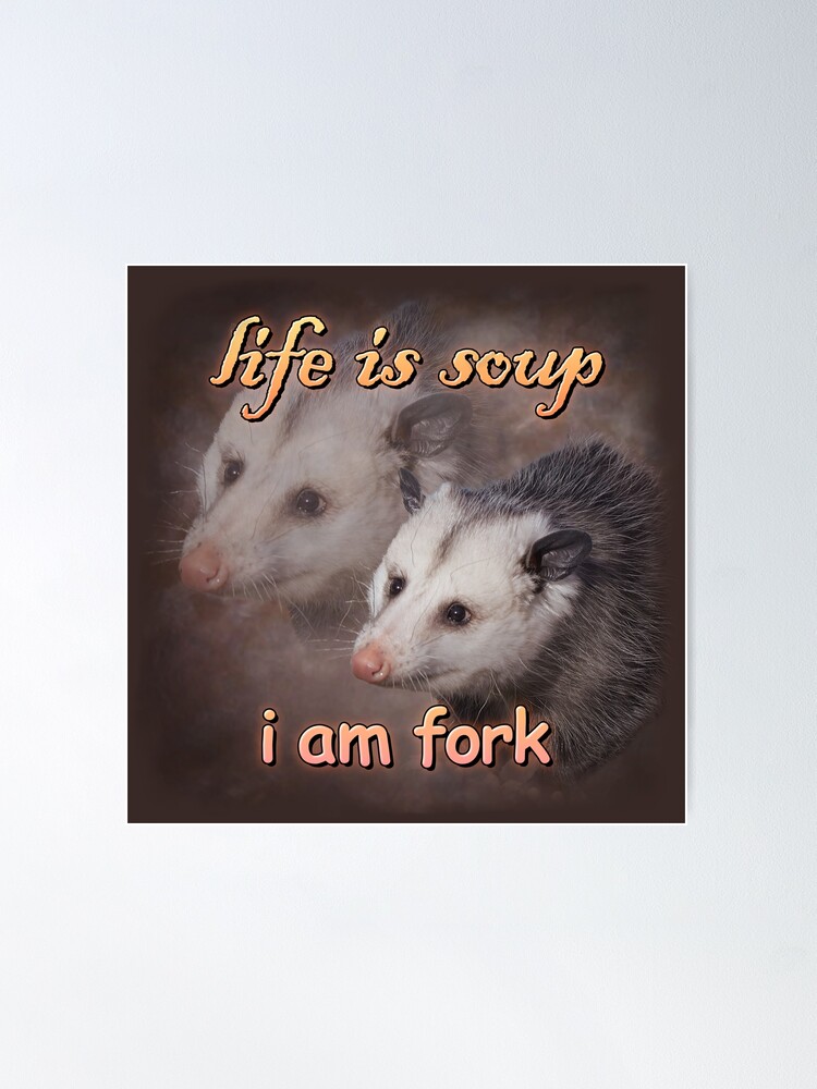 Life is soup, I am fork. White Mouse Rat Meme - Art Print Poster –  crizltron2000