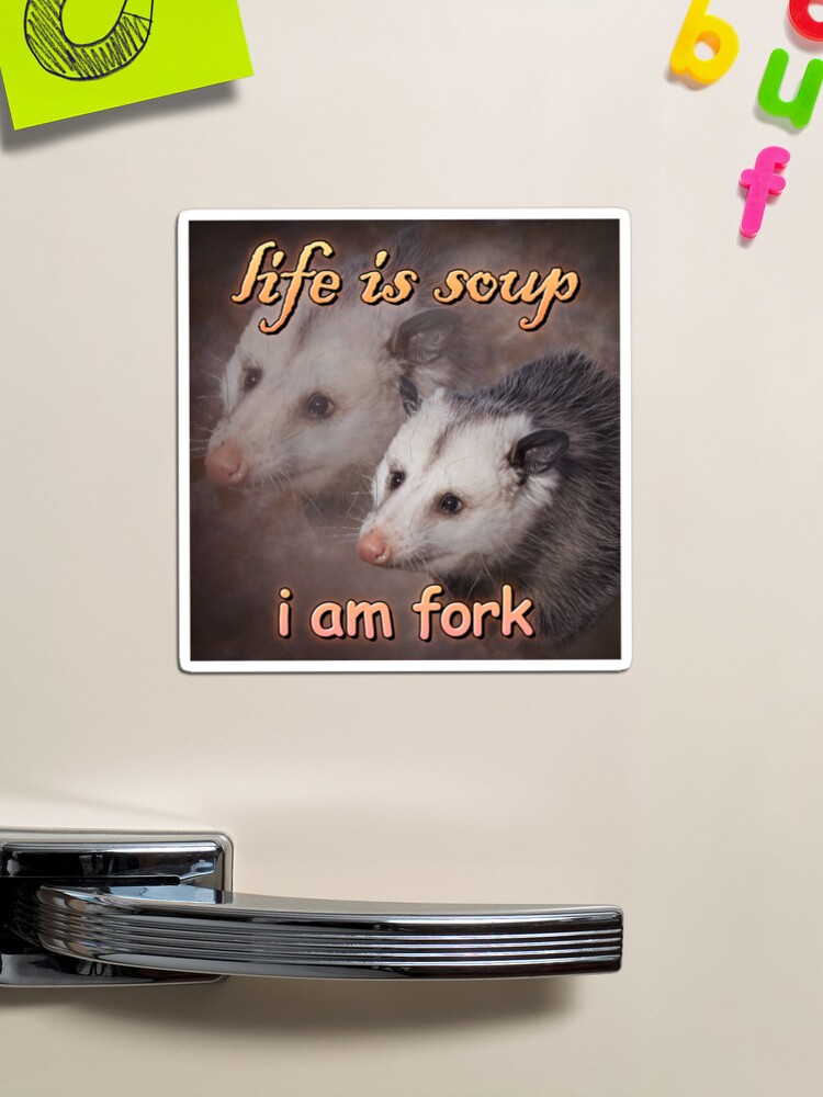  funny possum meme - Life is soup, I am fork possum tees  PopSockets Standard PopGrip : Cell Phones & Accessories