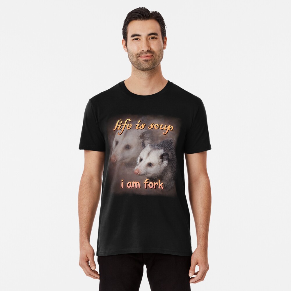  funny possum meme - Life is soup, I am fork possum tees  PopSockets Standard PopGrip : Cell Phones & Accessories