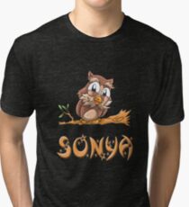 Sonya Owl Tri-blend T-Shirt