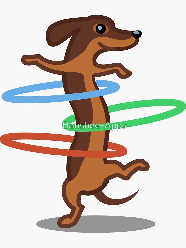 Funny Dachshund HulahoopTshirt - Dog Gifts for Doxie and Sausage Dog Lovers by Banshee-Apps