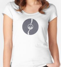 Black Vinyl Record Women's Fitted Scoop T-Shirt