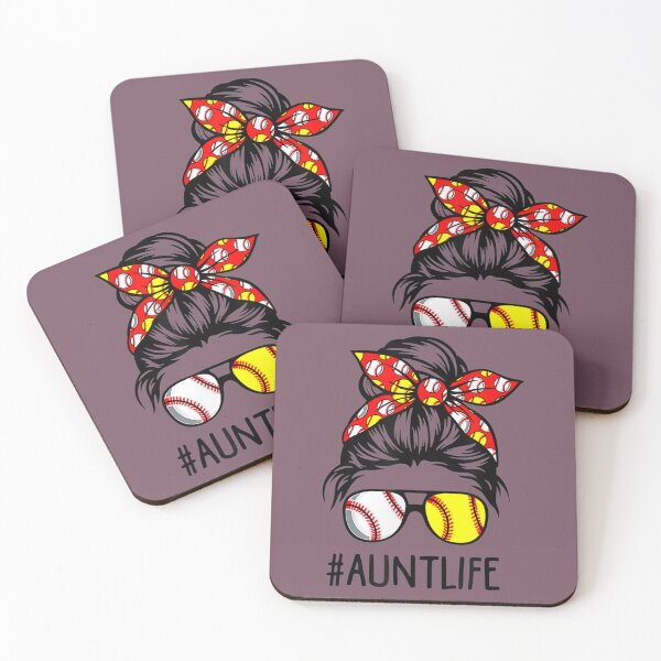 Item preview, Classy Aunt Life Softball Baseball Mother's Day Messy Bun 	 	 designed and sold by uyehpymi49.