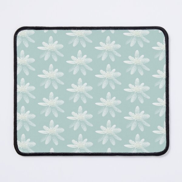 Item preview, Beaded White Flowers on Robin's Egg Blue designed and sold by Monochrome-Dog.