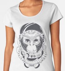 astronaut monkey,black\White Women's Premium T-Shirt