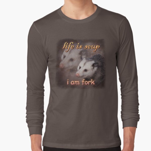  funny possum meme - Life is soup, I am fork possum tees  PopSockets Standard PopGrip : Cell Phones & Accessories