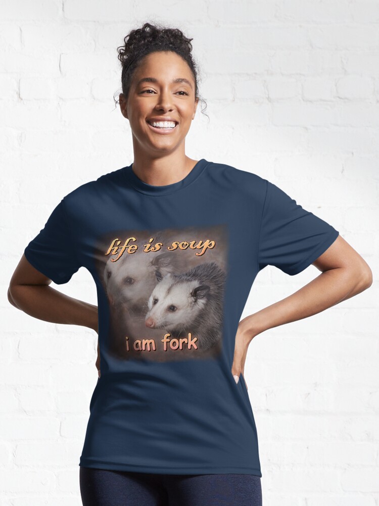 Life is soup, I am fork possum word art Magnet for Sale by snazzyseagull