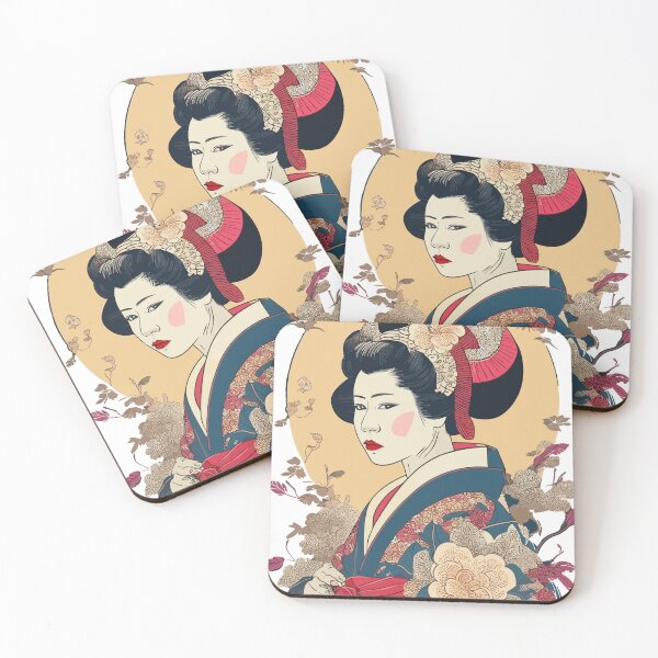 Item preview, Elegant Grace: Geisha T-Shirt Design by Ukiyo-e Flat Design designed and sold by urbsrepublic.