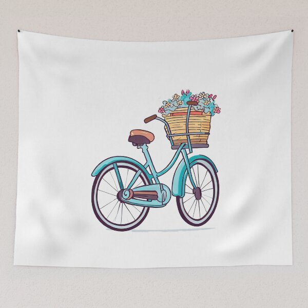 Item preview, bicycle with flowers designed and sold by miguel-ozz.