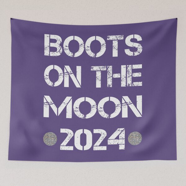 Item preview, Boots on the Moon 2024 Space Travel 		 designed and sold by mhzigfurjv67.