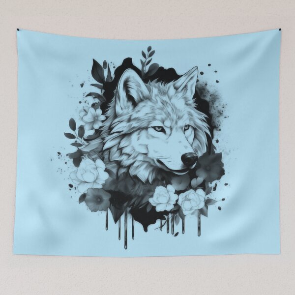 Item preview, Summer Wolf Smelling Some Flowers designed and sold by NapNapSleeper.