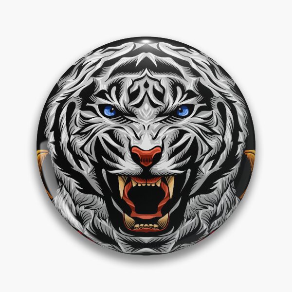 Item preview, White tiger samurai head illustration  designed and sold by nickardi.
