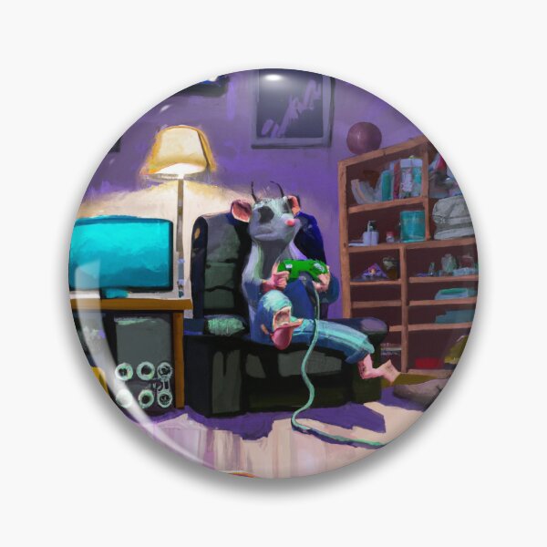 Artikelvorschau, Gemälde einer Ratte, die Videospiele spielt entworfen und verkauft von jacobz-design.