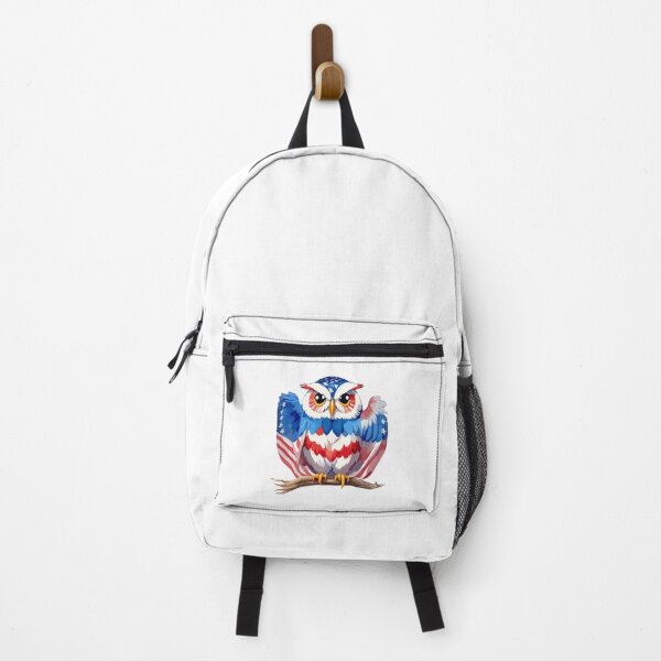 Item preview, portrait of an owl in the colors of the American flag designed and sold by jkrphoto.