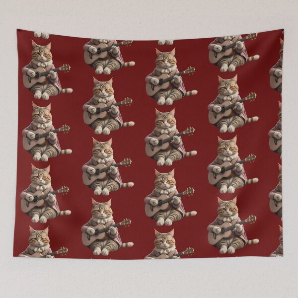 Item preview, classical guitarist cat designed and sold by EclecticCharm.