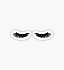 noir, oeil, cils, paillettes, or Sticker
