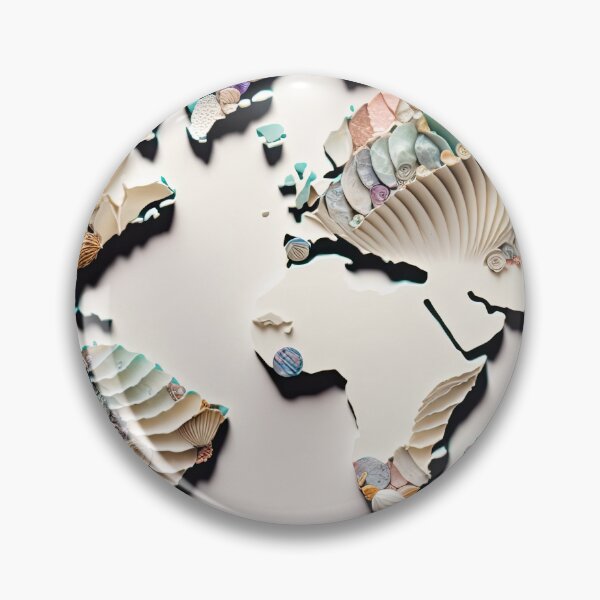 Item preview, World Map Sea Shell Countries Map Art designed and sold by Map4U.