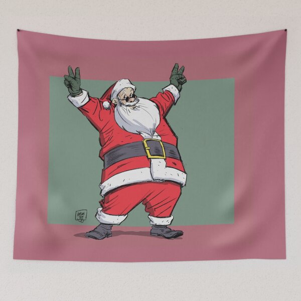 Item preview, Santa Claus in Sunglasses Peace Sign Christmas designed and sold by badjoojoo.