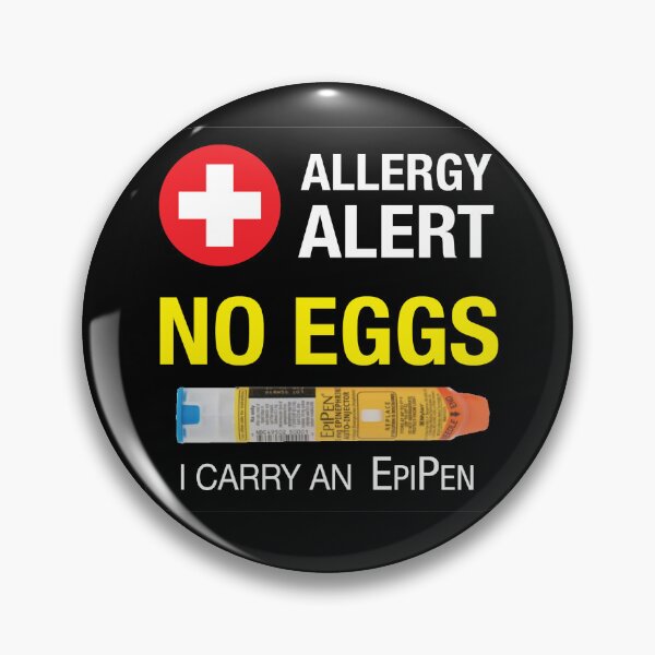 Item preview, English: "Allergy Alert - NO EGGS - I carry an epipen" designed and sold by WhiteShirtGuy.