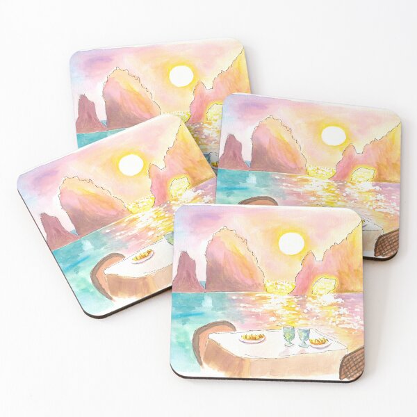 Item preview, Cabo San Lucas Romantic Table with Seaview Sunset and Rocks designed and sold by artshop77.