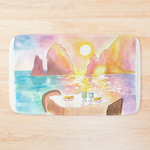 Item preview, Cabo San Lucas Romantic Table with Seaview Sunset and Rocks designed and sold by artshop77.