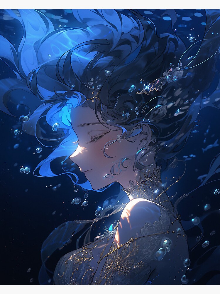 An Aquarius image in anime version with water wave spells | Aquarius art,  Zodiac characters, Cute kawaii drawings