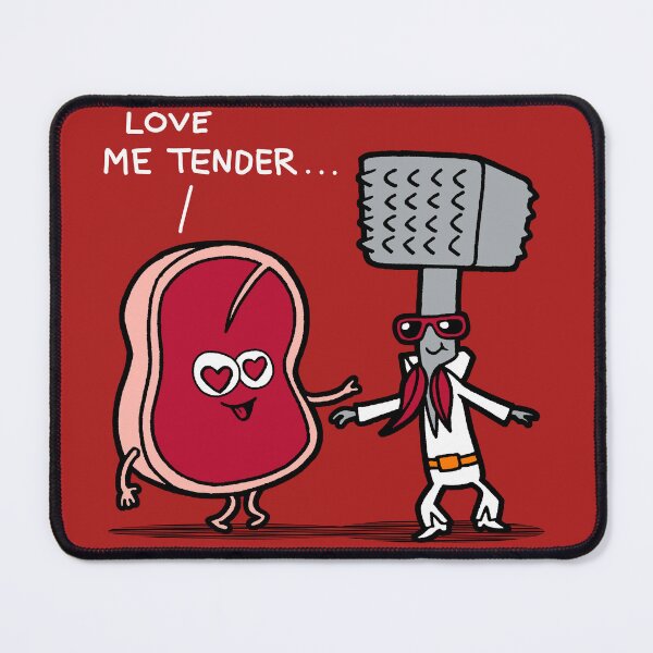 Item preview, Love Me Tenderizer Retro Cute Food Meat Lovers Valentine Gift Cartoon designed and sold by BoggsNicolasArt.