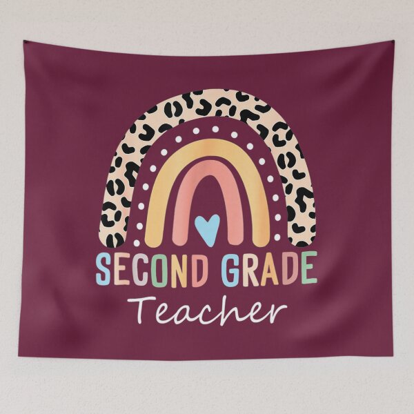 Item preview, Second 2Nd Grade Teacher Leopard Rainbow First Day Of School 	 	 designed and sold by jfxtmrchx57.