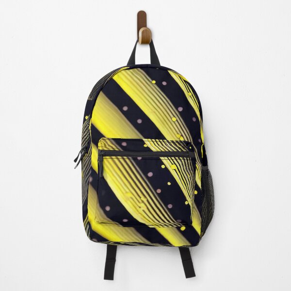 Item preview, Yellow feather lines on black background abstract pattern designed and sold by TomFrontierArt.