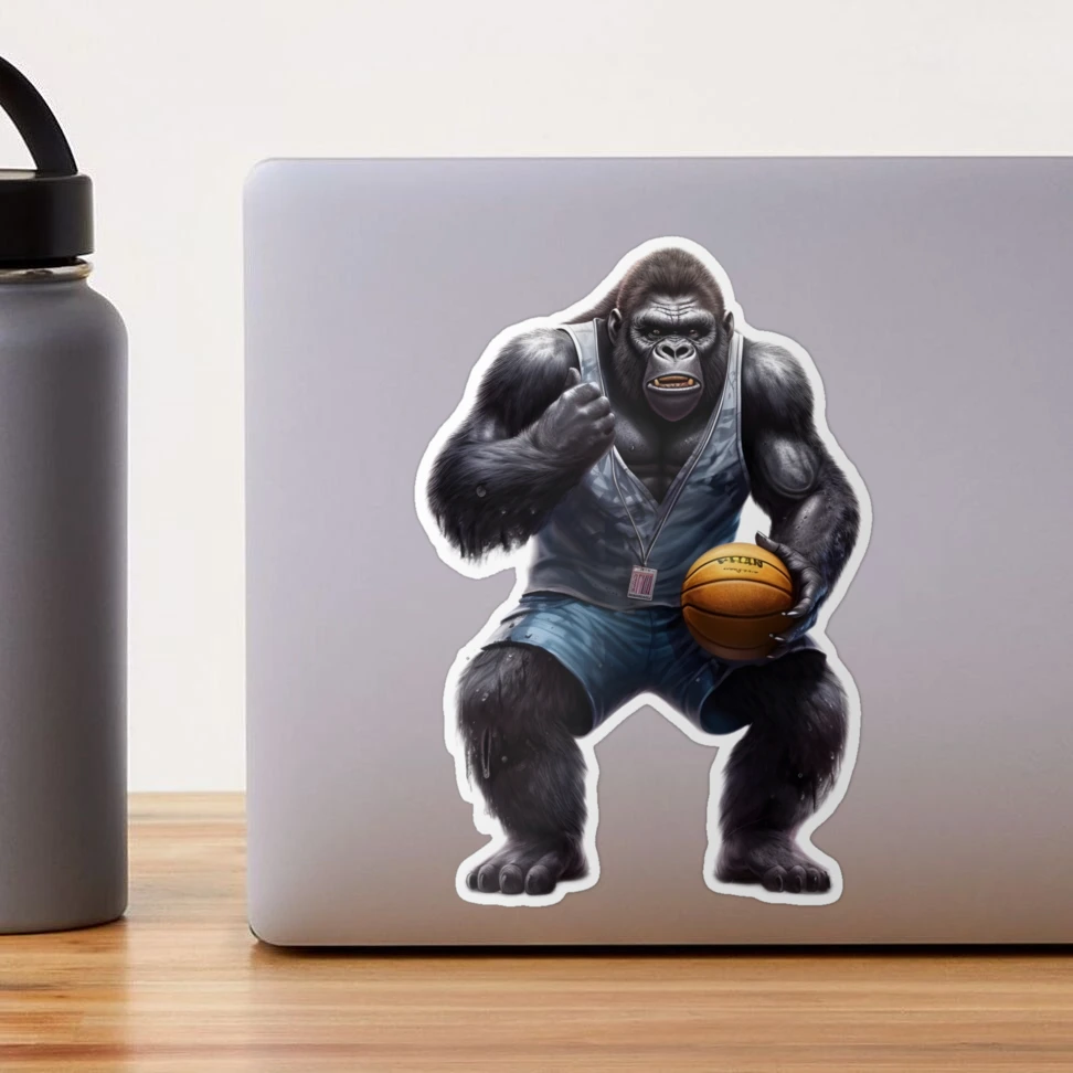 Gorilla Playing Basketball Sport Holding Ball Monkey  Poster for Sale by  sparkzeno