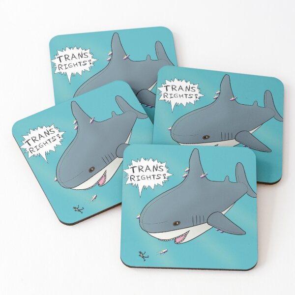 Item preview, Trans Rights Shark Enby designed and sold by Anaklusmos101.