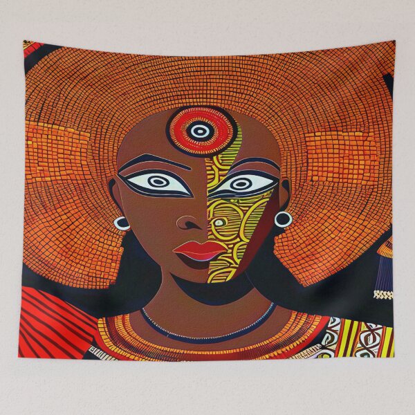 Item preview, Majestic Face of an African Queen, inspired by the colors of the Ghanaian flag - Ashanti Ghanaian African Culture - designed and sold by Ralek.