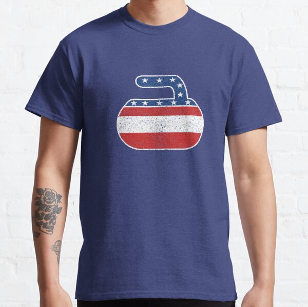 Team USA Curling Stone Vintage Flag Classic T-Shirt