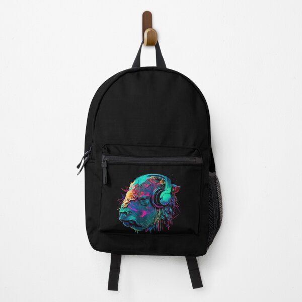 Aperçu de l'œuvre buffle coloré avec un casque créée et vendue par badbug.