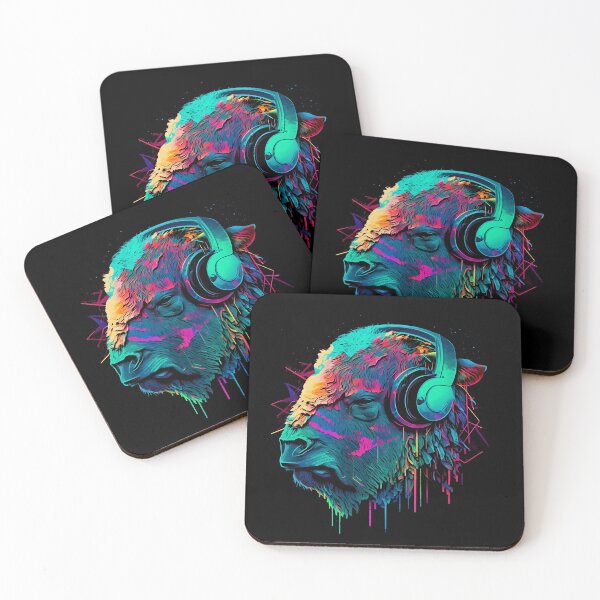 Artikelvorschau, colored buffalo with headphones entworfen und verkauft von badbug.