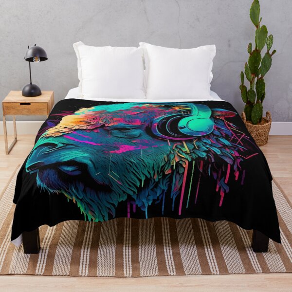 Artikelvorschau, colored buffalo with headphones entworfen und verkauft von badbug.