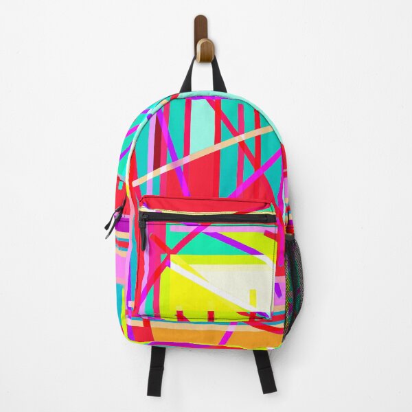 Item preview, Red Geometric Abstract Purple Green Lines Overlapping Triangles Spiral  designed and sold by Tanya Zevallos.